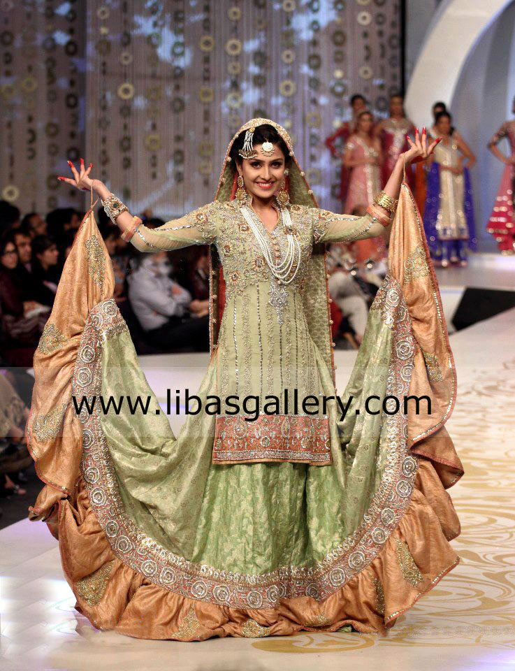 Green bridal dresses pakistani