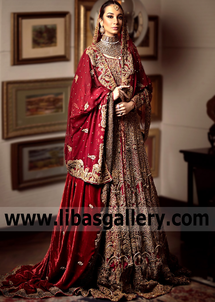 Today we will take a closer look at Burgundy wedding dresses from HSY, which enchant at first sight. PREMIERE. the latest collection of Luxurious Bridal gown traditional Lehenga Wichita Kansas USA Burgundy Wedding Dresses Pakistan.
