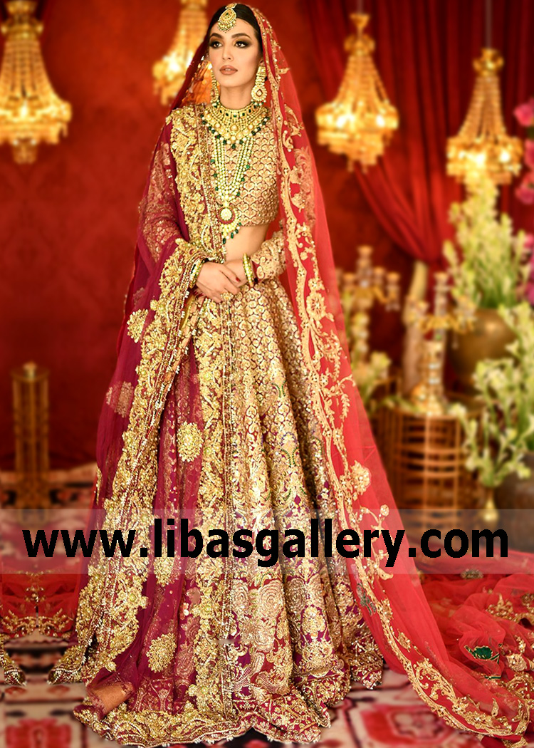 We start with the collection of the brand Ali Xeeshan Burgundy Bridal Lehenga Choli Hobart Australia Latest Ali Xeeshan Bridal Lehenga Choli Designs that I know and love. We didn`t look back and we already have the New Year and, as every year, I will show you a lot of beautiful wedding dresses. see for yourself - it is very charming!