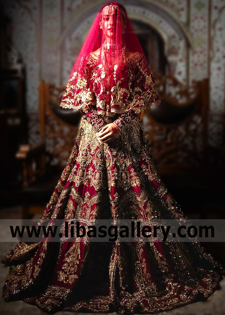 Ali Xeeshan Theater Studio is a Pakistani brand of wedding dresses and a unique place inspired by dreams, where, since 2010, A enthusiasts has been implementing the Wedding Revolution project. and, above all, offer original Burgundy Wedding Dresses Los Angeles LA California CA USA Floor Length Wedding Lehenga designs tailored to your needs.