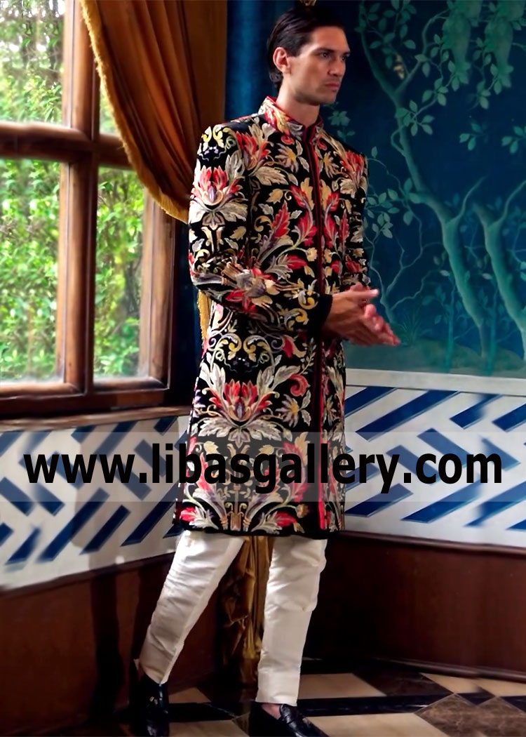 Nomi Ansari Men s Wedding Sherwani and Ceremony Prince Coat Suits Nomi Ansari Groom Collection