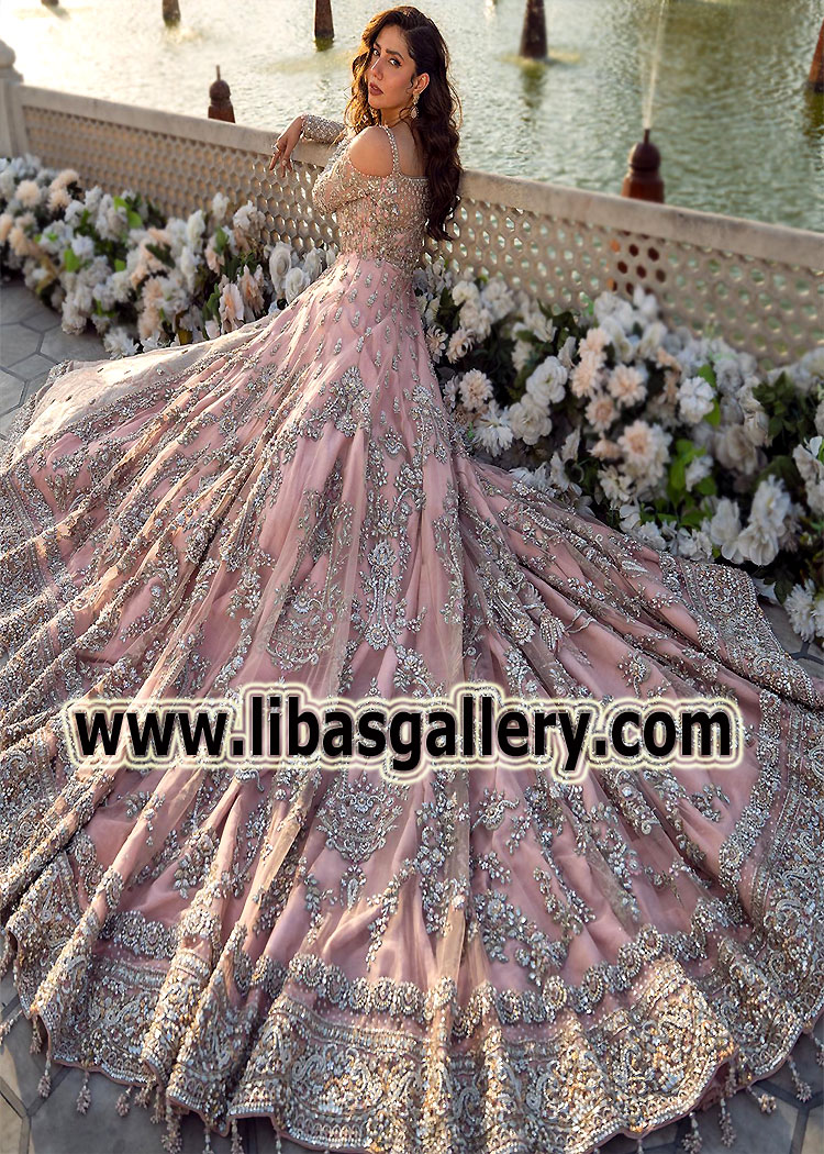 Bridal dresses in pink colour shop