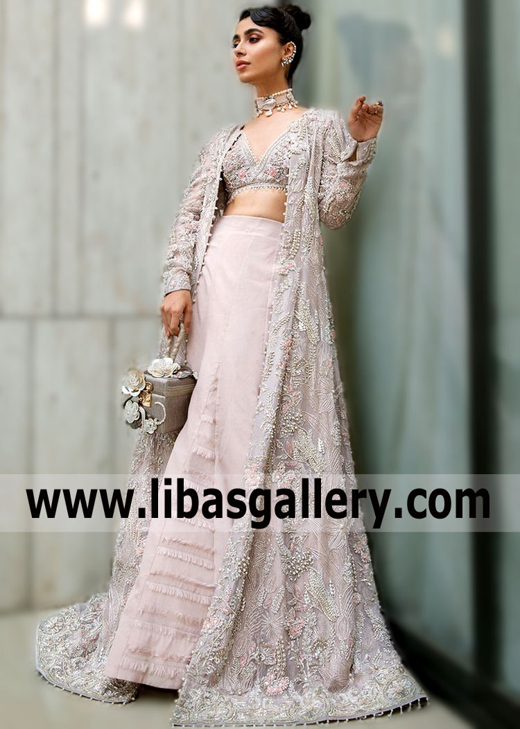Dresses from Saira Shakira a separate kind of art. After all, the unique embellishments on all our Glorious Bridal Lehenga Chicago Illinois IL USA Saira Shakira Walima Dresses Heavy Bridal Jacket outfits deserves special attention. delicate decor and high quality - this is the secret of this beauty.