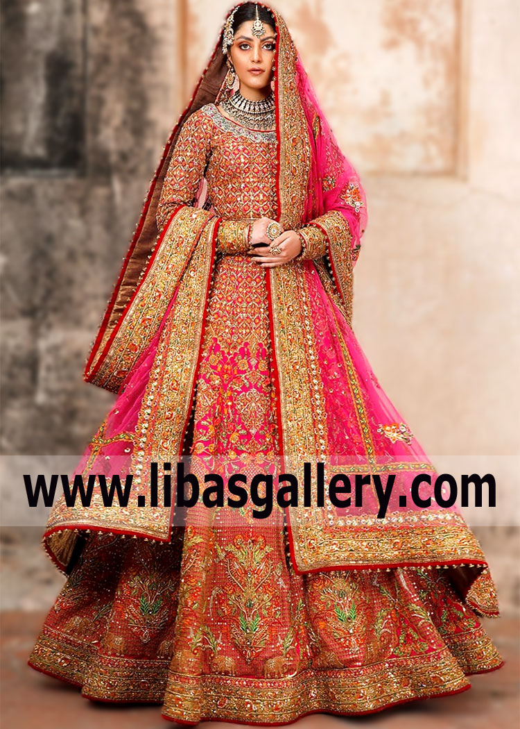 For brides, whose wedding is planned for the cold season, Full Embellished Bridal Dresses Fahad Hussayn Hartford Connecticut USA Traditional Bridal Lehenga for winter with Raw silk will be relevant. Especially in autumn. winter season, we have a huge discounts.