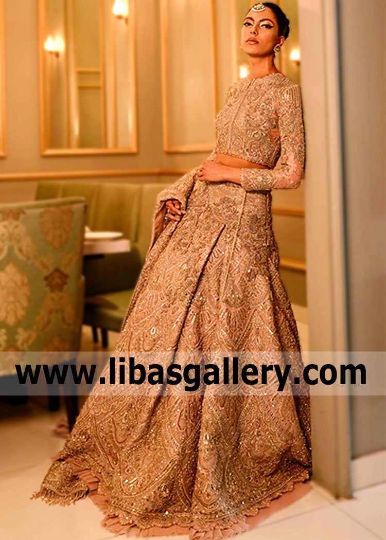 When you want an exclusive wedding dress, it makes sense to visit us at libasgallery.com We are glad to fulfill all your wishes and fantasies in a wedding dress, buy Indian Bridal Lehenga Dresses for winter Hudsonville Michigan USA Zain Hashmi Lehenga Choli USA. special price.