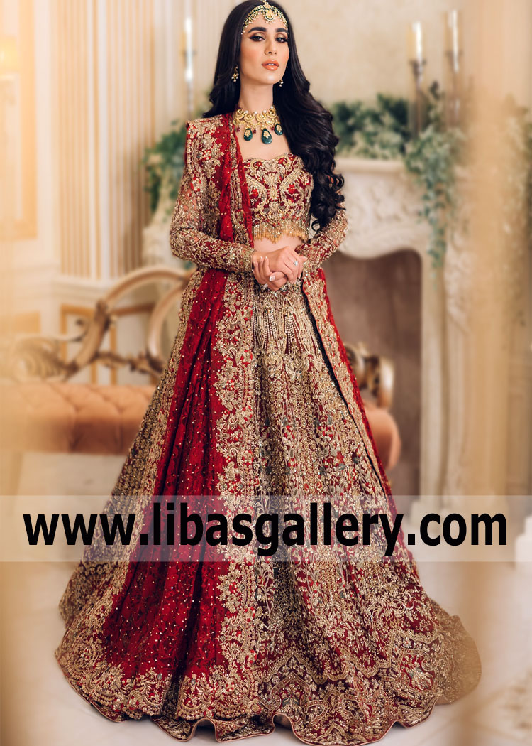 Stunning new Farah and Fatima Bridal Lehenga Dresses Kansas City Missouri USA Pakistani Bridal Dresses Boutique. Exclusive designs with reflective glorious embellishments. Magic in reality. A beautiful and very delicate dress for winter at such an attractive price. We value every bride and will do our best to make you happy.