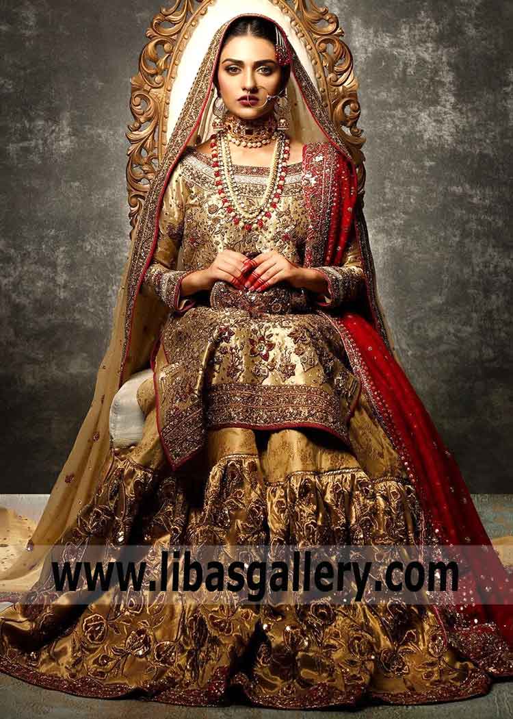 Ayesha Ibrahim - A luxuriously elegant and contemporary bridal style - our embellished Designer wedding dresses Ayesha Ibrahim Bridal Wear Pakistani Wedding Dresses Designer Bridal Dress Lehenga Gharara Sharara are truly original and an authentic reflection of you.