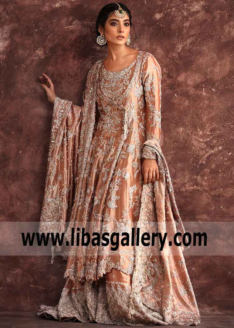 Nida Azwer - Sustainable wedding dresses that don`t compromise on quality or beauty. Unique, hand crafted designs for stylish, Classy Pakistani Bridal Wear Lehenga Sharara Gharara Dress for Gorgeous Brides.