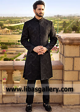 Pakistani and Indian Groom Sherwani Custom made embroidered and hand embellished worldwide delivery