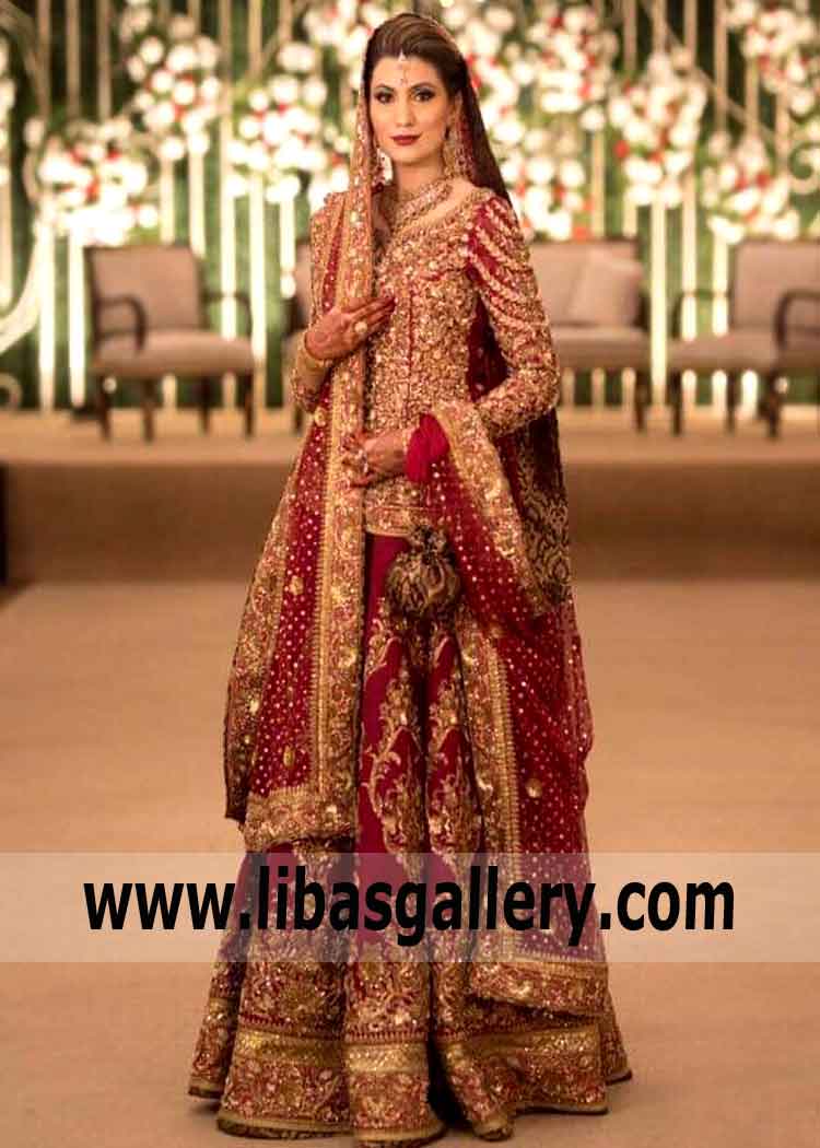 libasgallery has a long history of providing a full range of high-quality Zaheer Abbas Bridals - Wedding Dresses. Bask in bridal glory in this exquisite wedding Lehenga dress! The original dress of a unique shade is exactly what you have been looking for so long. and chic embellishments make this wedding Dress a dazzling choice for tying the knot. Be the first brides to try on this chic beauty!