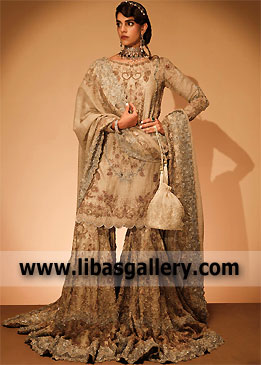 libasgallery brings you a wide selection of Pakistani Bridal Wear, The best Designer Bridal Dress shops in UK, USA, Canada online for every occasion and style aesthetic. The Bridal collection includes a wide range of different shapes and styles, giving you a number of options to choose.