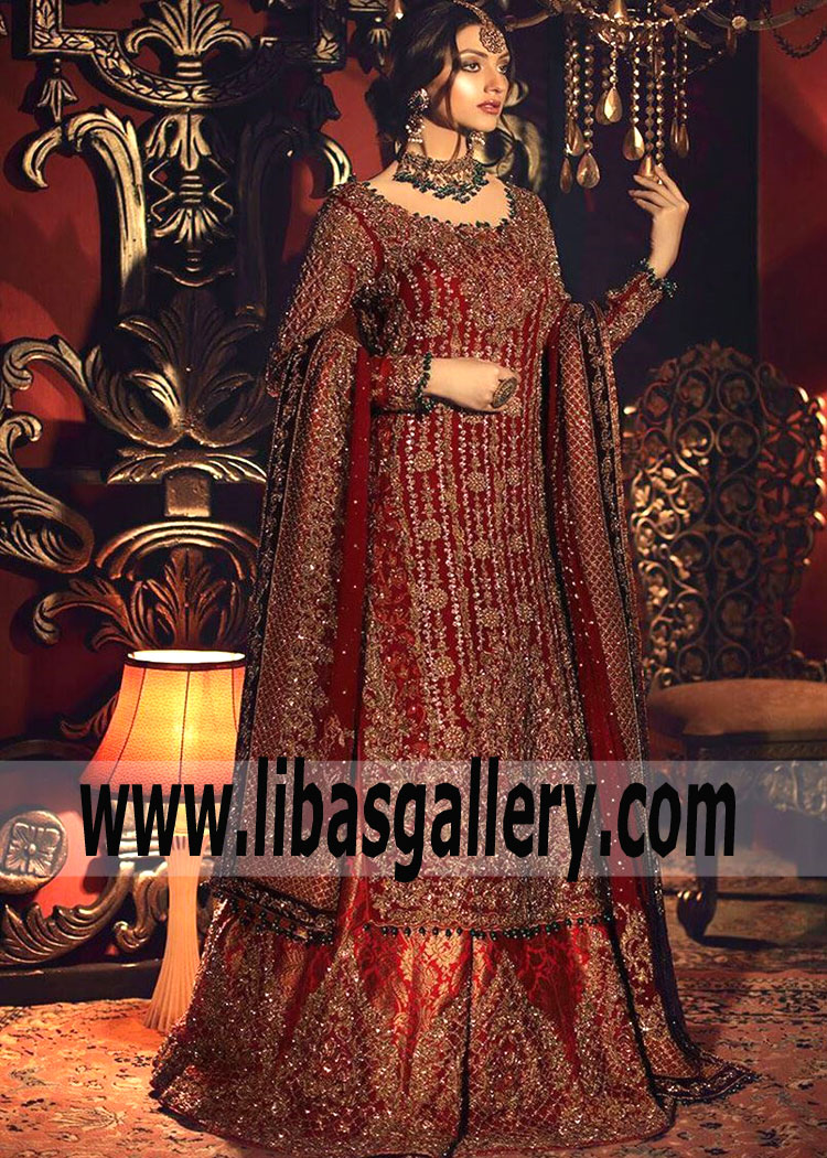 Traditional Pakistani Bridal Sharara Aisha Imran Latest Sharara Designs Williston Park New York NY USA