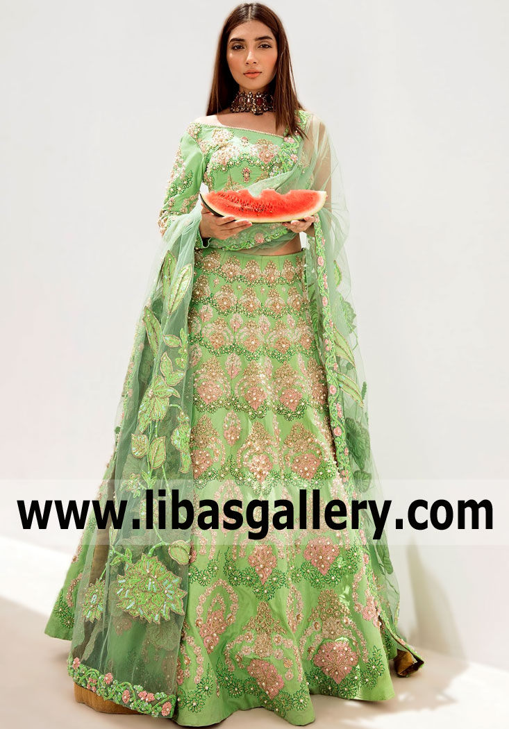 Indian Asian Lenghas Green Street UK Bridal Lehenga Choli Dress for Beautiful Brides