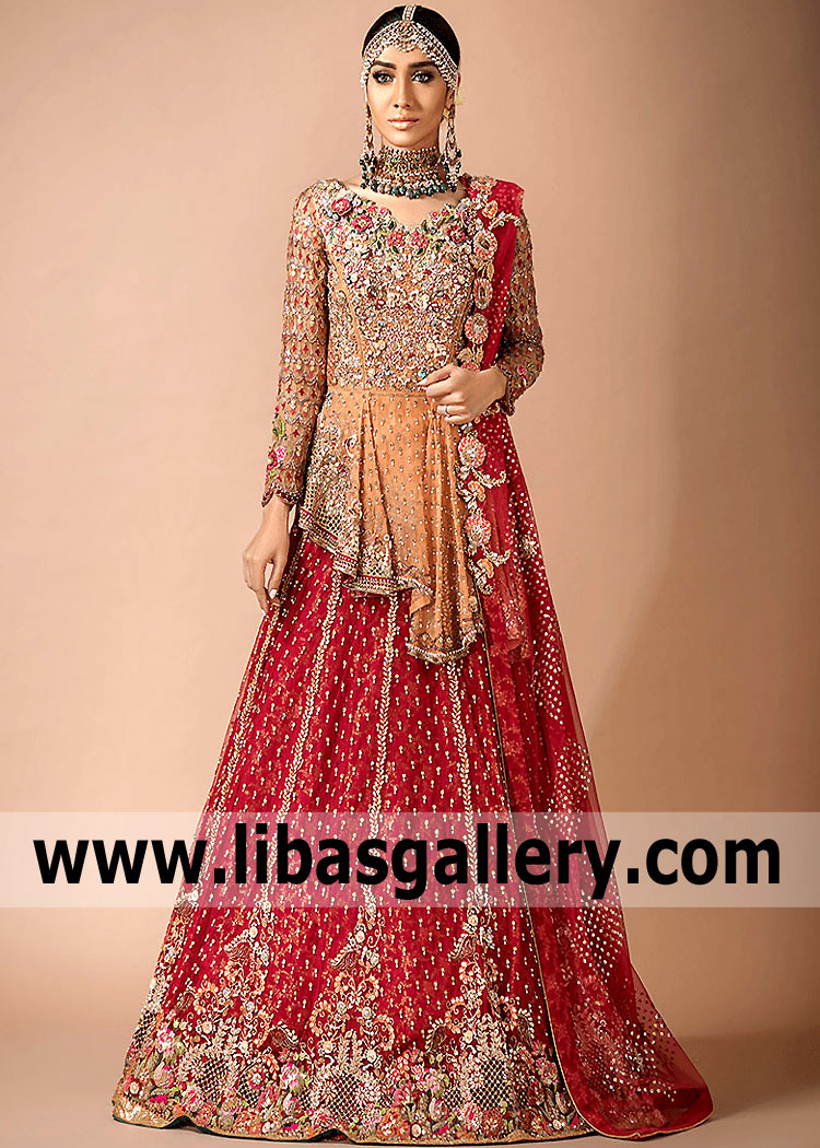 Indian Pakistani Bridal Peplum USA Deerfield Illinois Alishba and Nabeel Bridal Wear