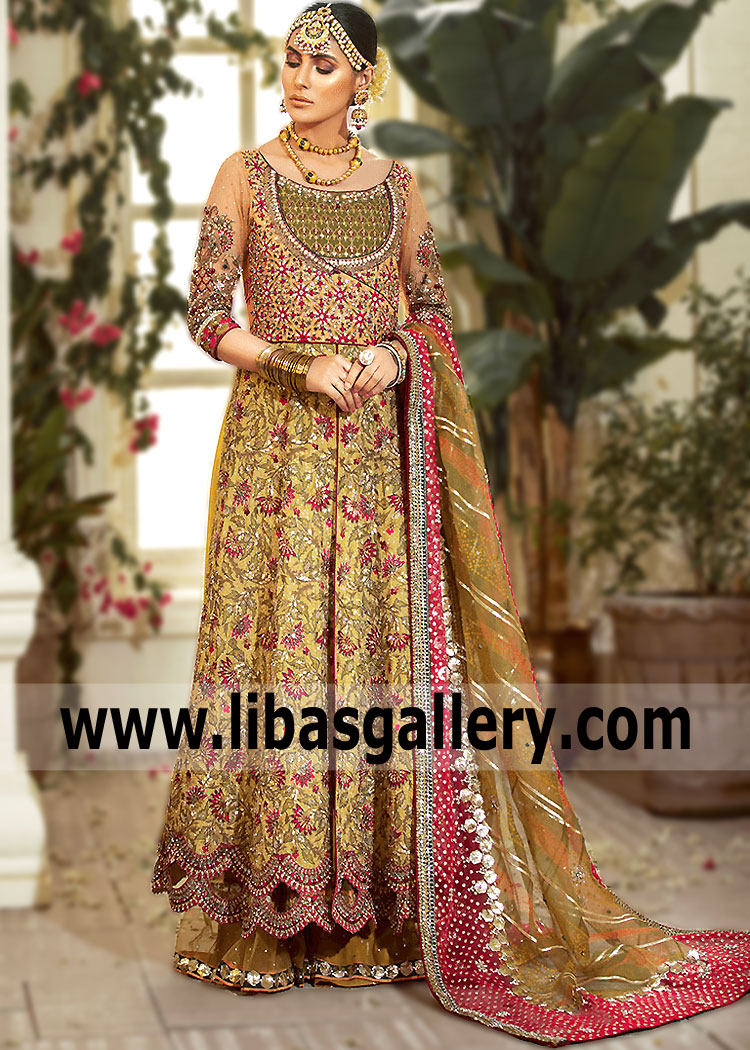 Latest Pakistani Wedding Dresses Surrey England UK Wedding Guest Angrakha Frock Dresses Pakistan