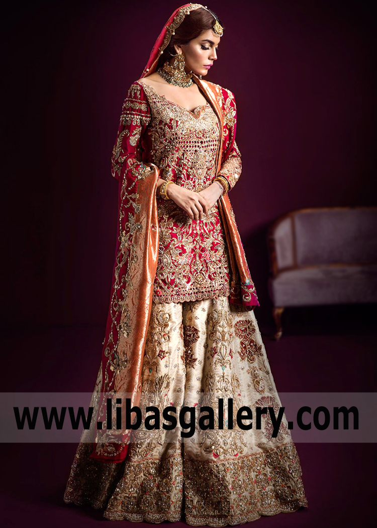 red bridal sharara
