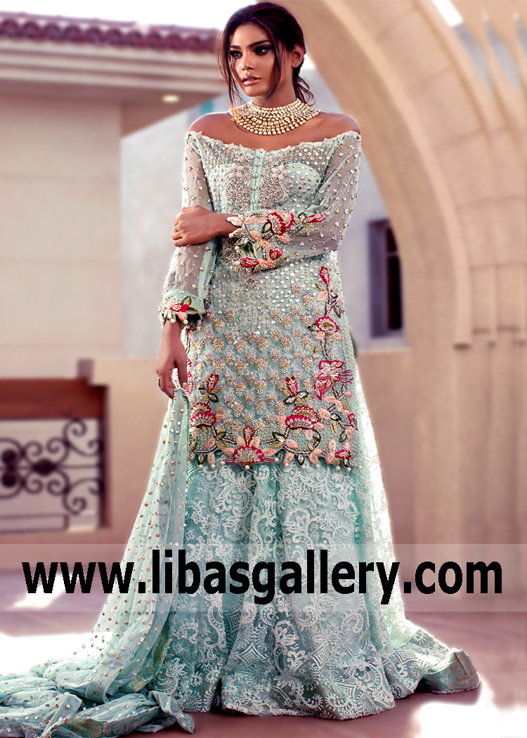 Indian Designer Sharara Dresses for Wedding Annus Abrar London, Manchester, Birmingham, Wembley, EN