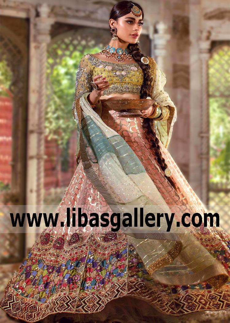 Pakistani Designer Annus Abrar Lehenga Dresses for Mehndi Function, Mayoon, Henna Night
