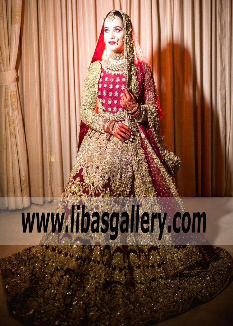 gown style bridal lehenga