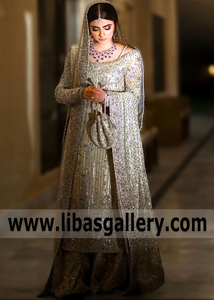 Pakistani Nikkah Bridal gharara Dresses DR Haroon Custom Couture Nikkah Bridal gharara