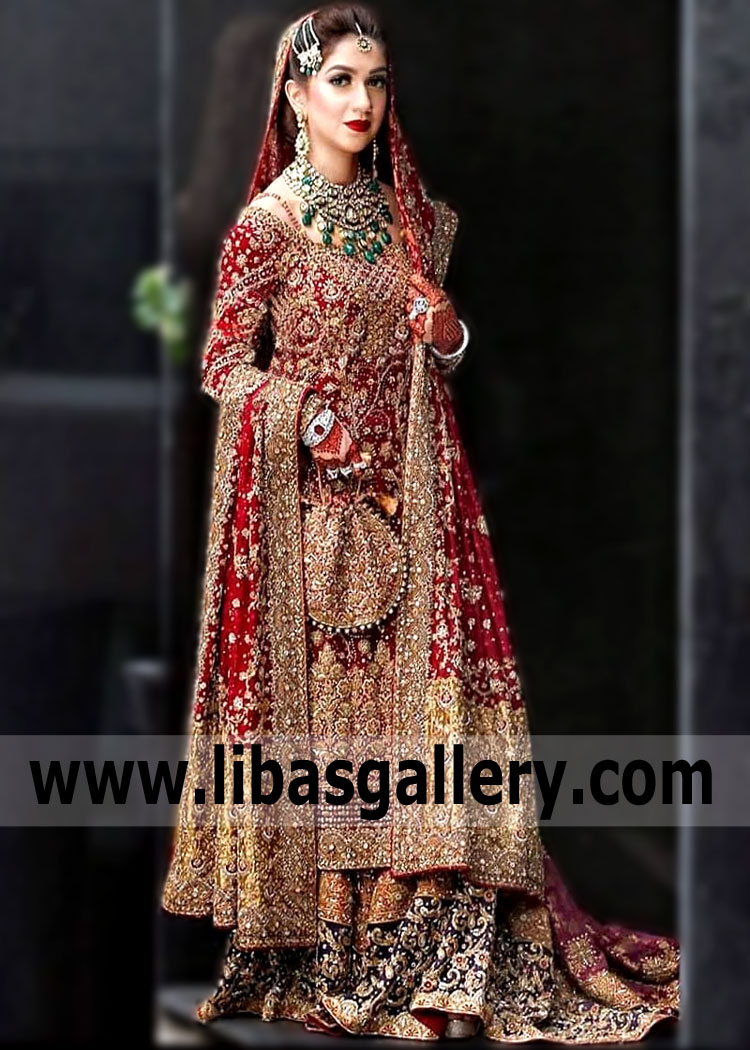 Red Bridal Gharara Bunto Kazmi Red Bridal Gharara Collection Pakistan Designer Farshi Gharara