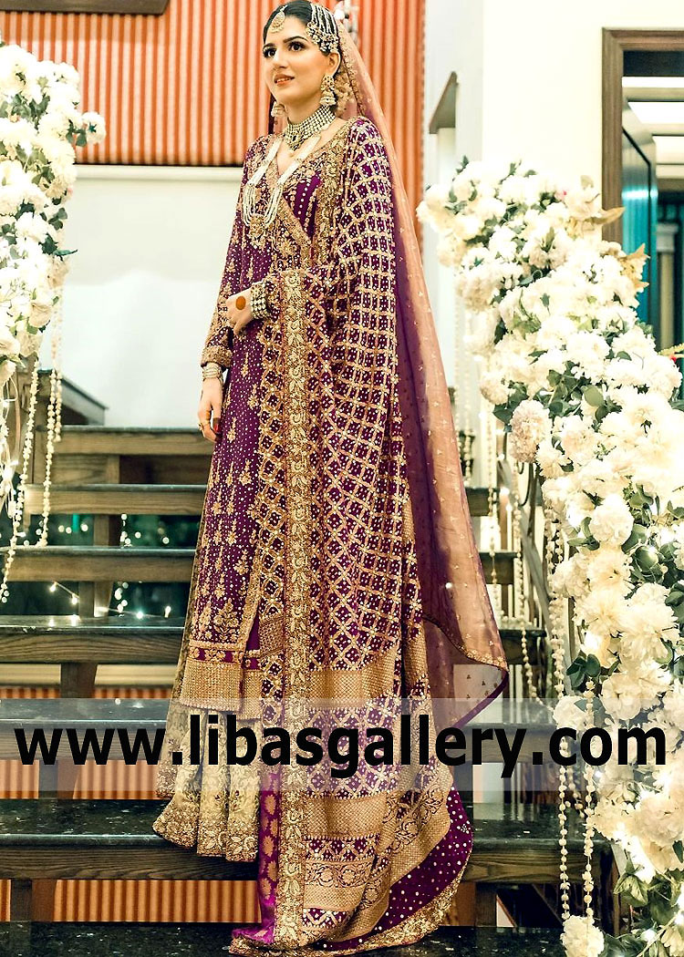 Designer Bunto kazmi Angrakha Suits with Lehenga for Wedding Springfield Illinois USA Angrakha Suits for Walima