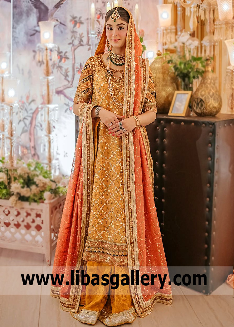 Embellished Hyderabadi Shirt Lehenga Australia Coral Spring Florida USA Designer Hyderabadi Shirt and Kamdani Dupatta for Mehndi