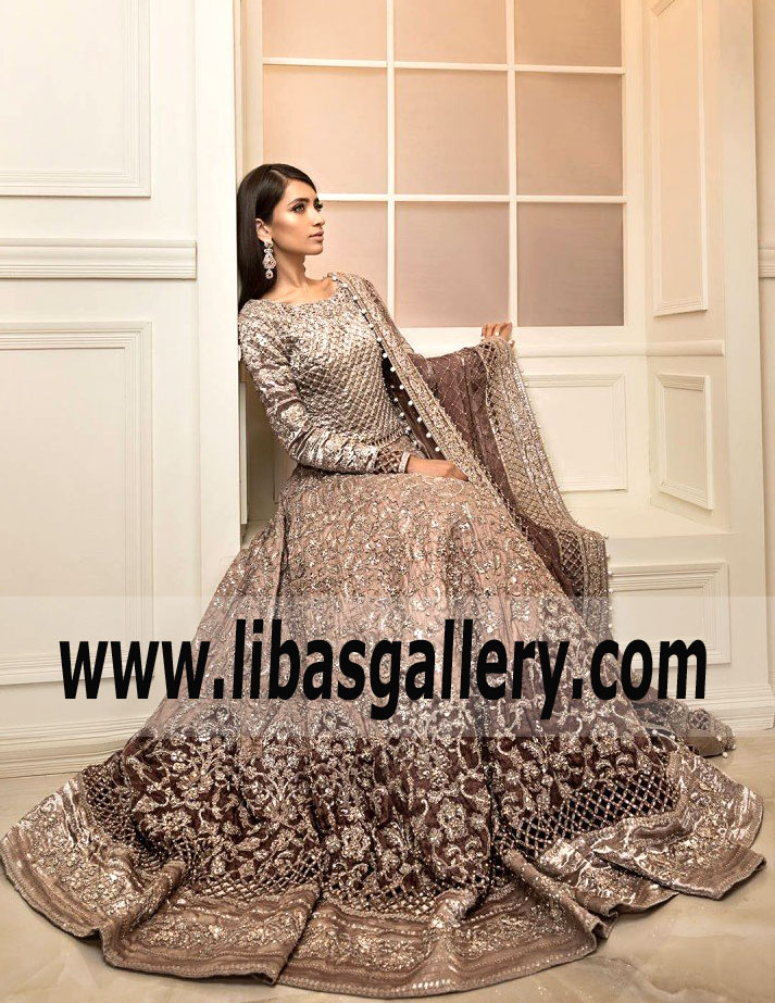 Maria B Pretty Pastel Shaded Bridal Lehenga 2018 Latest Bridal Collection Buy in UK, USA, Canada