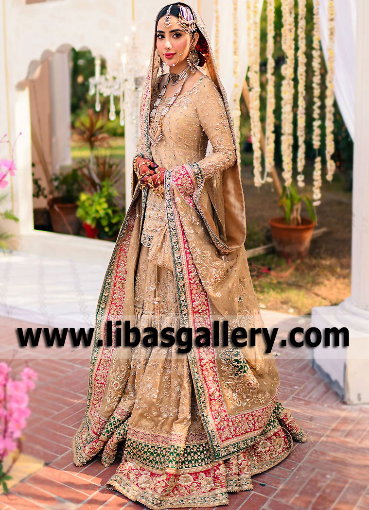Latest Pakistani Wedding Ghararas for Nikah Wedding Dresses UK USA Canada Australia Europe