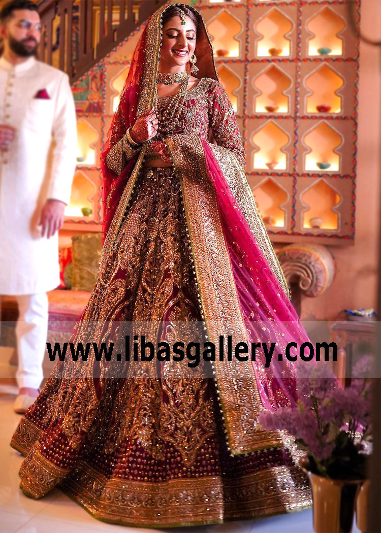 Pakistani Wedding Lehenga San Francisco California USA Fahad Hussayn Couture Lehenga for Barat