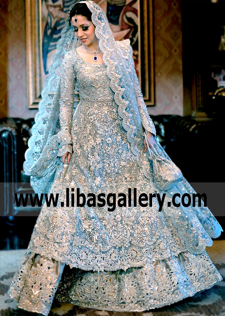 Pakistani Bridal Anarkali Dress Lincolnwood Illinois USA Luxurious Bridal Anarkali with Lehenga