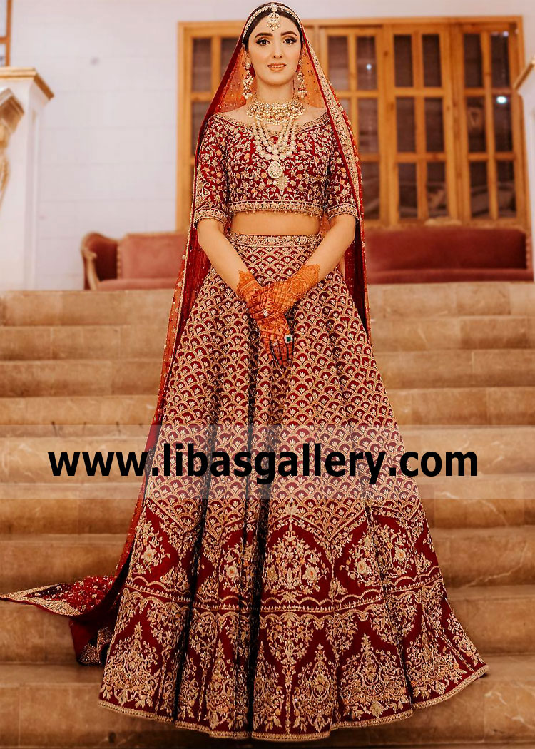 Bridal Barat Dresses Orlando Florida USA Traditional Red Barat Dresses Rukhsati Dresses Pakistani