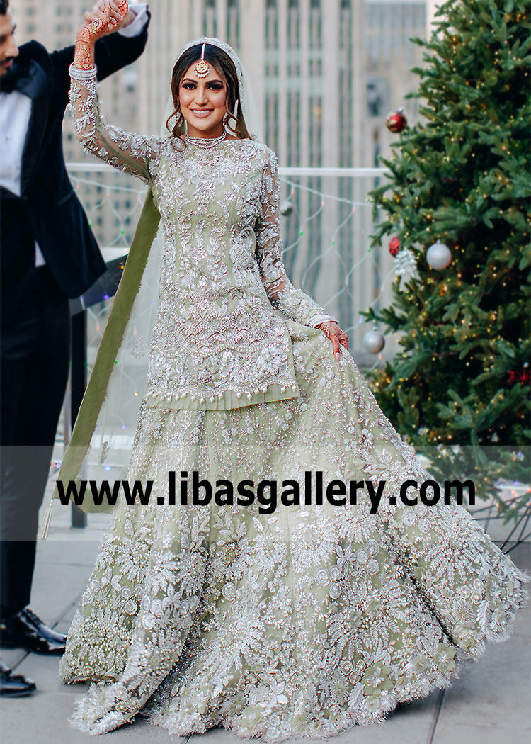 Magic Mint Wedding Dresses Lehenga Keynes London UK Designer Elan Wedding Dresses