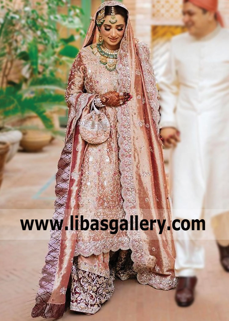 Dr Haroon Bridal Dresses Rose Gold Bridal Dress Pakistani Bridal Dresses UK USA Canada