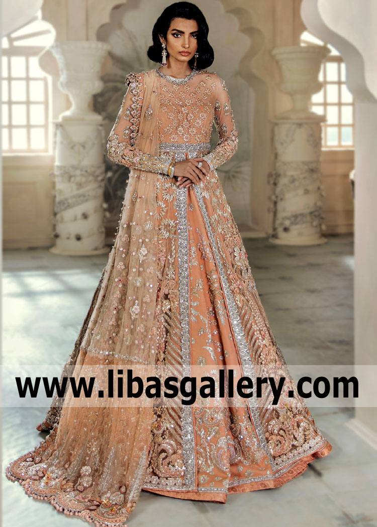 Luxurious Bridal Maxi for Reception Cheltenham UK Elan Desi Valima Bridal Lehenga Boutiques