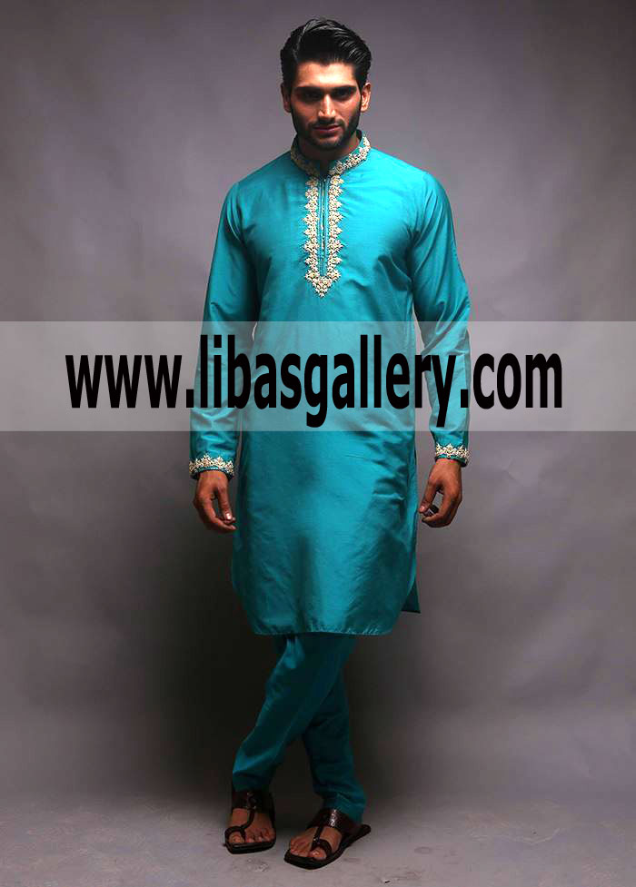 Handsome Embroidered Kurta Suit Embroidered Kurta Suits San Francisco Washington DC Deepak Perwani Man Collection 2018 2019 Men