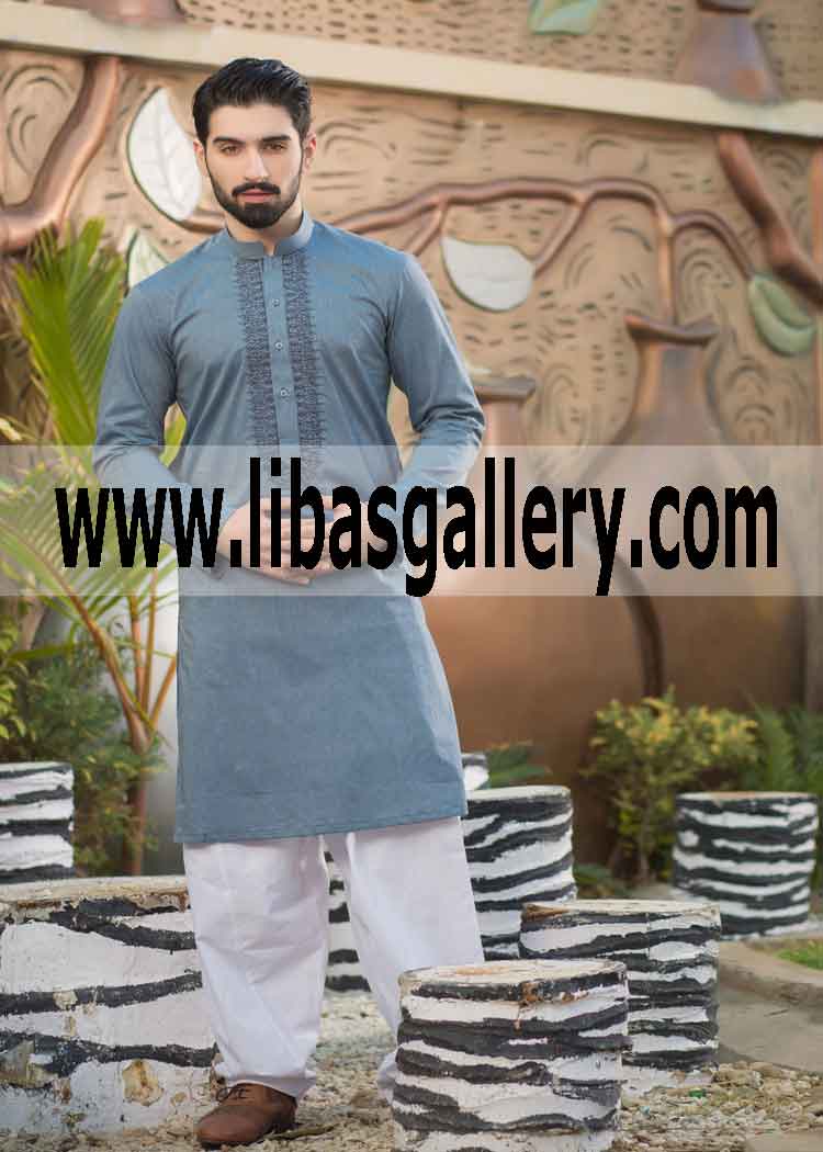 light shade embroidered kurta and white shalwar glow your face on occasion meeting outing perth Sydney Australia