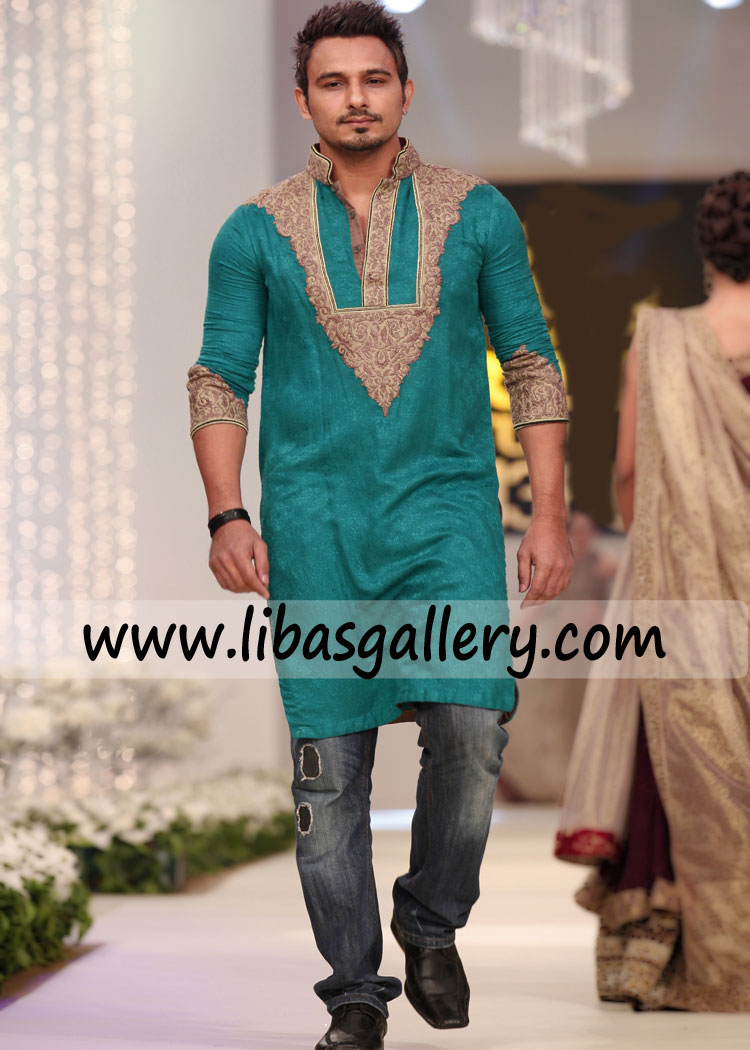 pine green embroidered kurta for mehndi at best price all sizes small medium large XL Philadelphia Pennsylvania USA