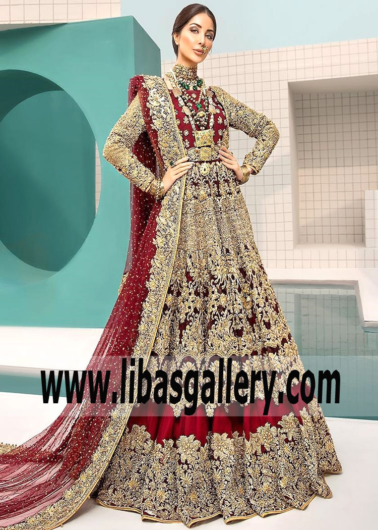 Traditional Red Bridal Outfits by Designer Erum Khan at Bridal Couture Week 2019 Atlanta Georgia