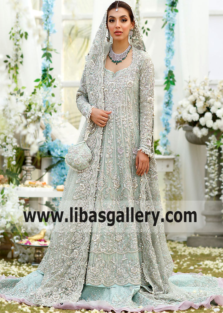 Farah Talib Aziz Walima Bridal Lehenga FTA Bridal Dresses for Walima Pakistani Bridal Boutiques in UK USA Canada Australia