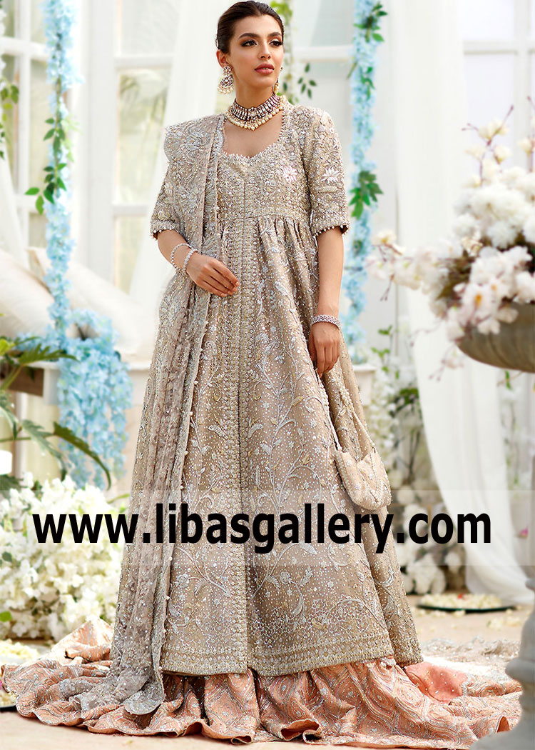 Rose Gold Bridal Wear Houston Texas USA Designer Farah Talib Aziz Luxury Bridal Designs USA