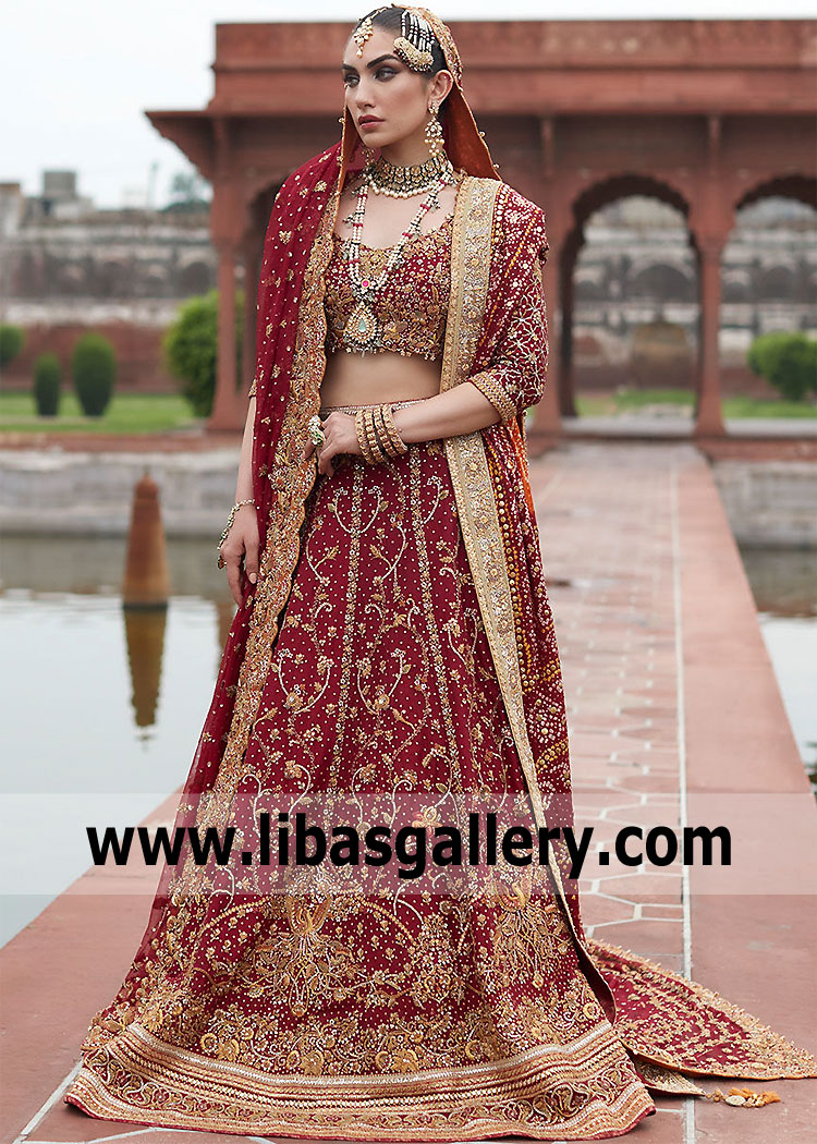 Farah talib Aziz Traditional Bridal Lehenga UK USA Canada Australia Red Indian Bridal Lehenga Choli Farah talib Aziz Traditional Bridal Lehenga UK USA Canada Australia Red Indian Bridal Lehenga Choli