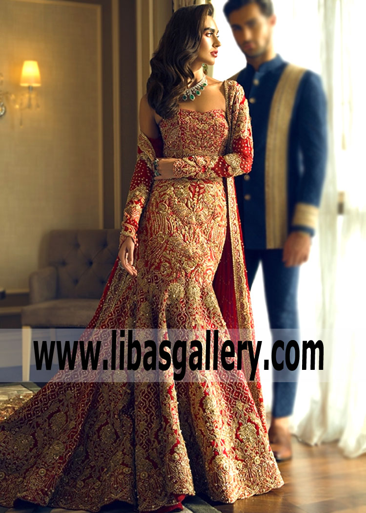 indian fishtail wedding dresses