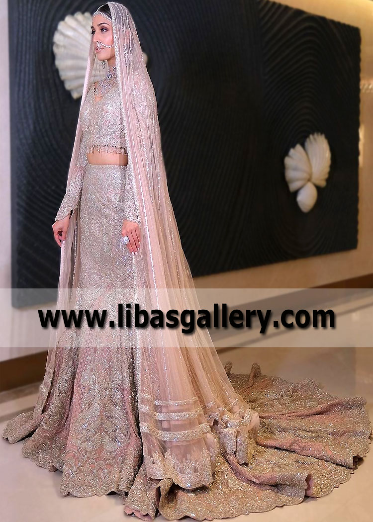 Faraz Manan Fanback fishtail bridal Lehenga Pakistani Designer Bridal Dresses With Price