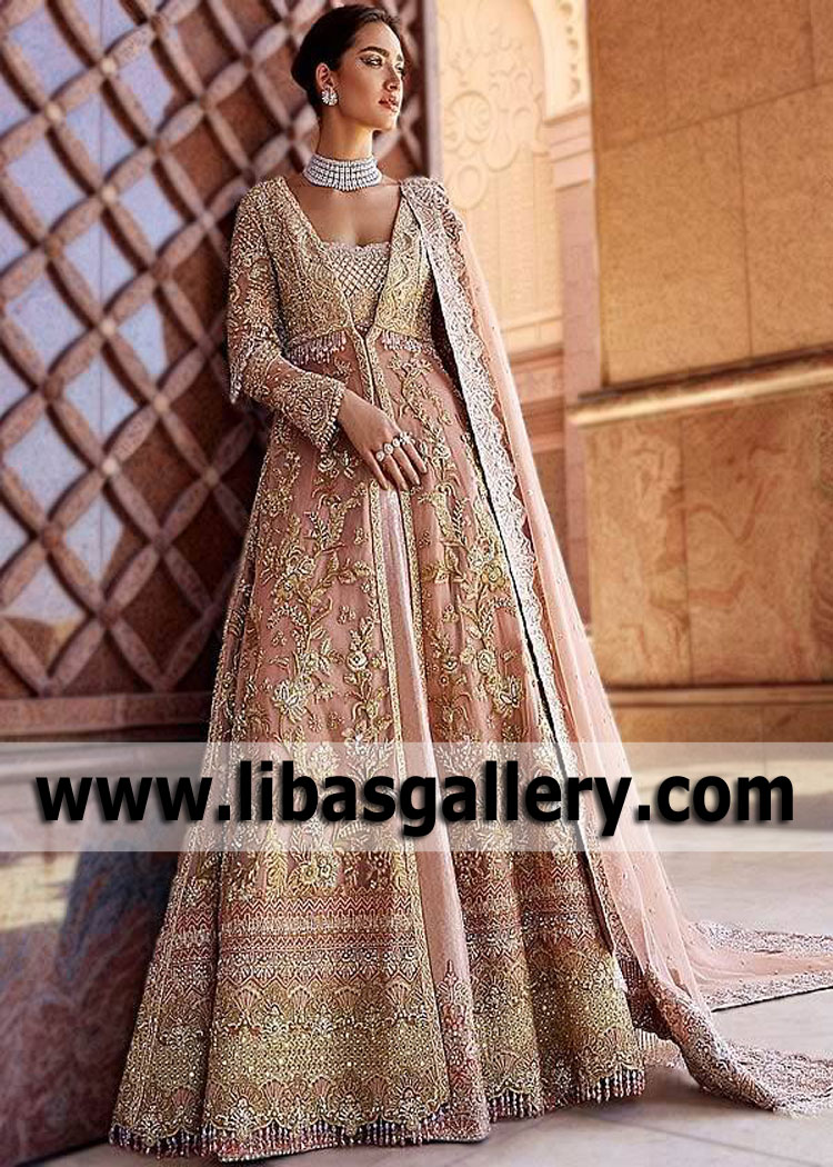 Luxurious Bridal Maxi Lehenga Faraz Manan Wichita Kansas USA Arabic Wedding Dresses