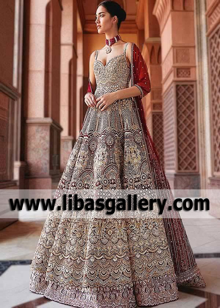 Pakistani Bridal Maxi Dresses Rochester New York USA Designer Faraz Manan Bridal Dresses Collection