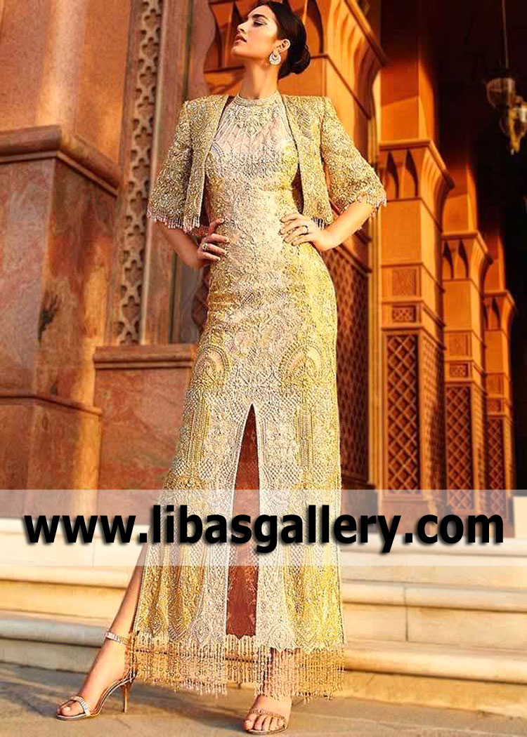 Embellished Jacket for Women Birmingham UK Faraz Manan Embellished Jacket Dress for Many Occasions