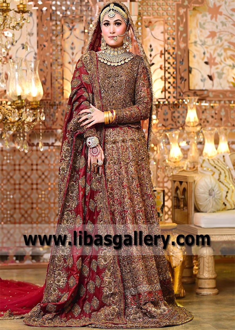 Pakistani Bridal Lehenga Choli With Long Veil Australia HSY Bridal Dresses with price