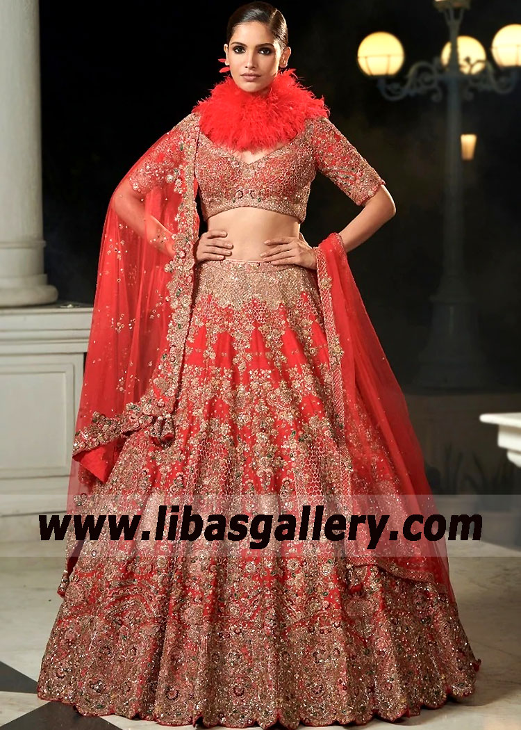 Indian Wedding Lehenga Stockholm Sweden Wedding Lehenga Choli in Red Color