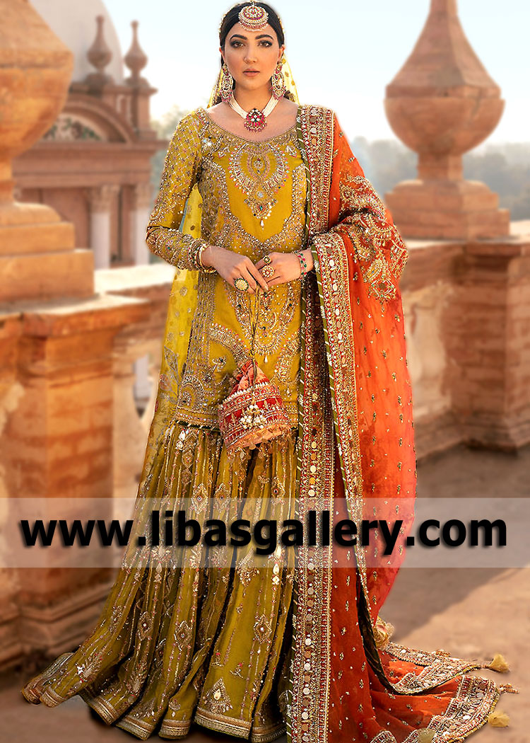 Ultra Stylish Latest Mohsin Naveed Ranjha Bridal Dresses Designer Bridal Gharara with Price